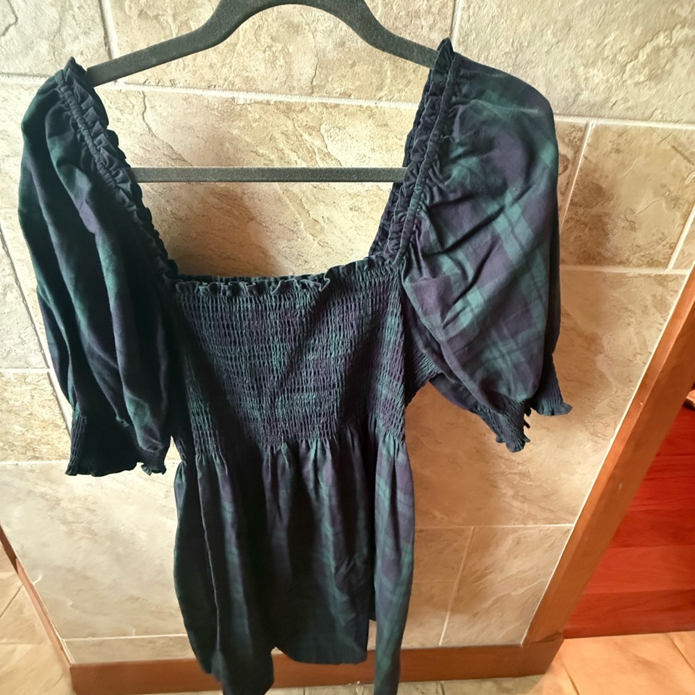 Hill House Navy and Green Tartan Athena Dress
